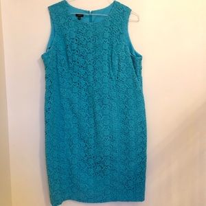 Talbots Teal Eyelet Dress